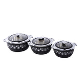 3Pcs Casserole Set - Black